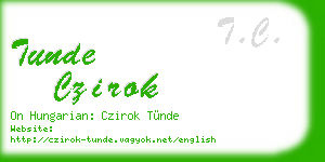 tunde czirok business card